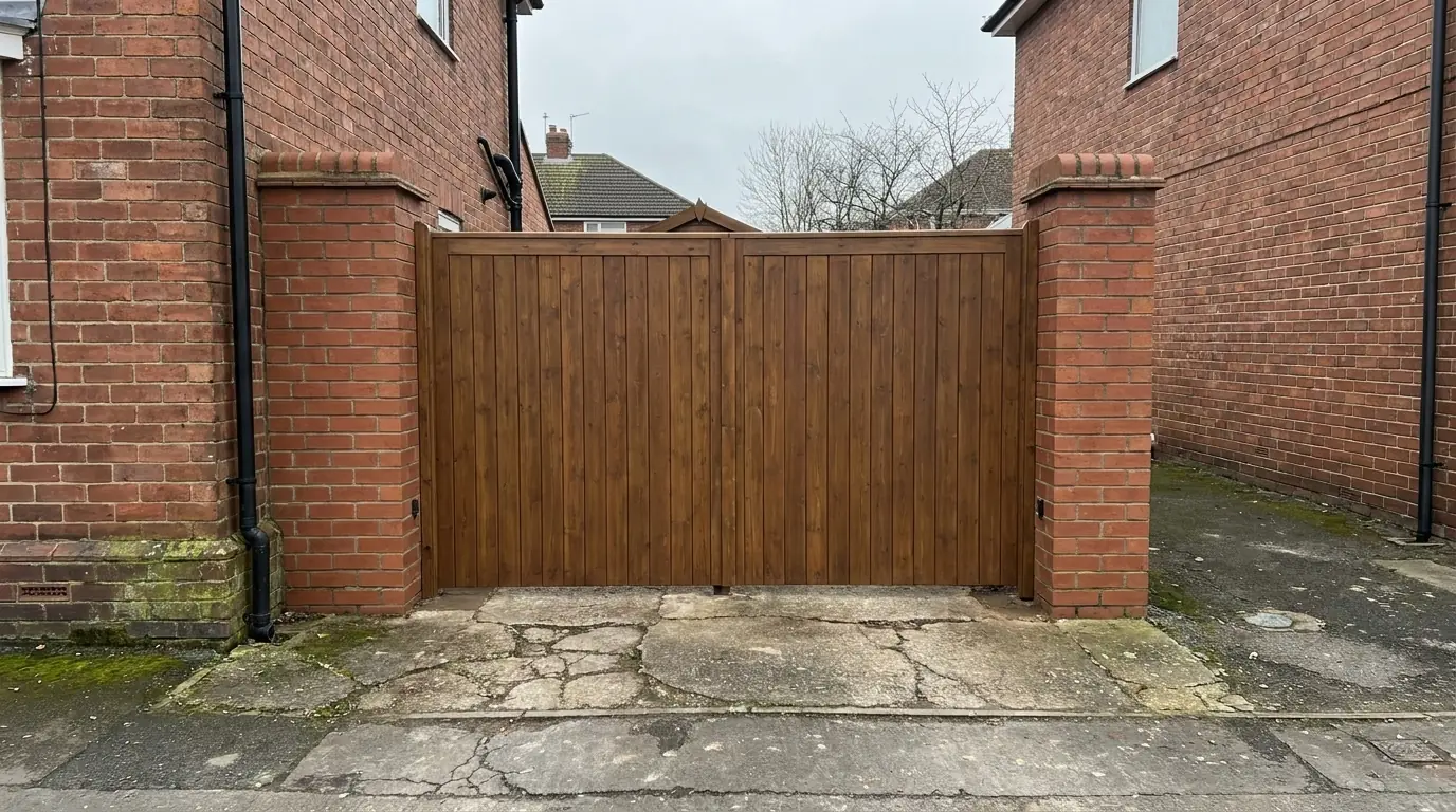 Automated driveway gates of the kind installed and serviced across Lancashire