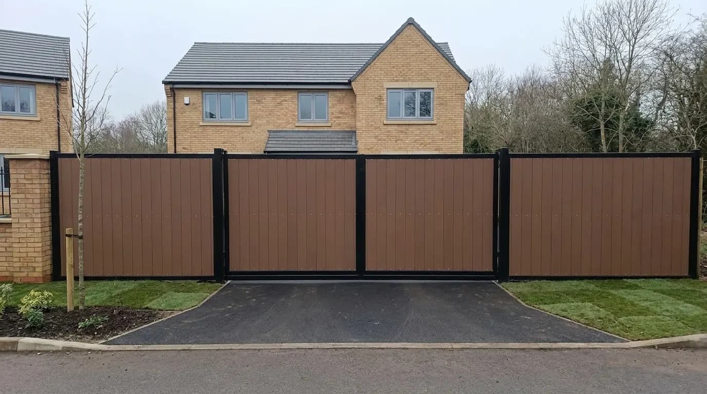 Automated driveway gates of the kind installed and serviced across Lancashire
