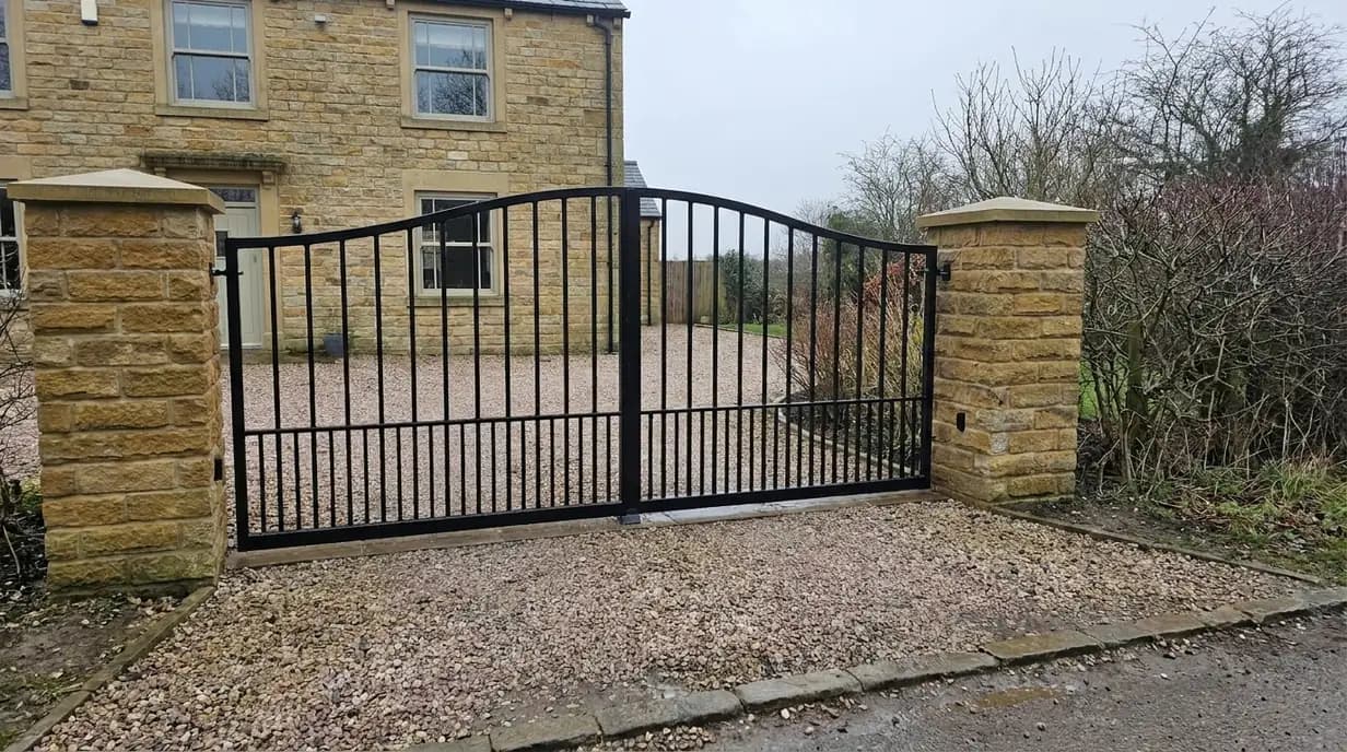 Automated driveway gates of the kind installed and serviced across Lancashire