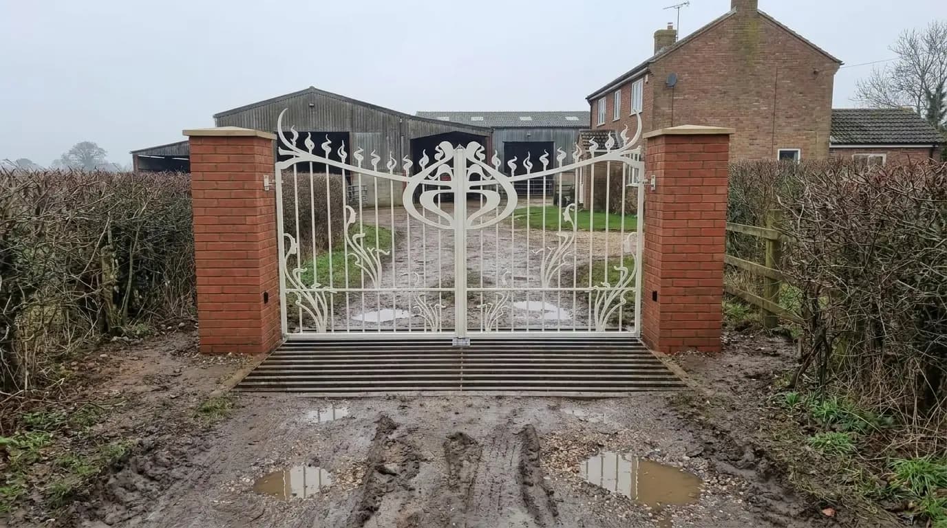 Automated driveway gates of the kind installed and serviced across Lancashire