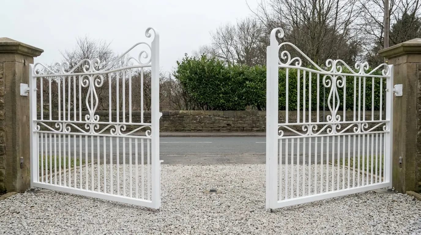 Automated driveway gates of the kind installed and serviced across Lancashire