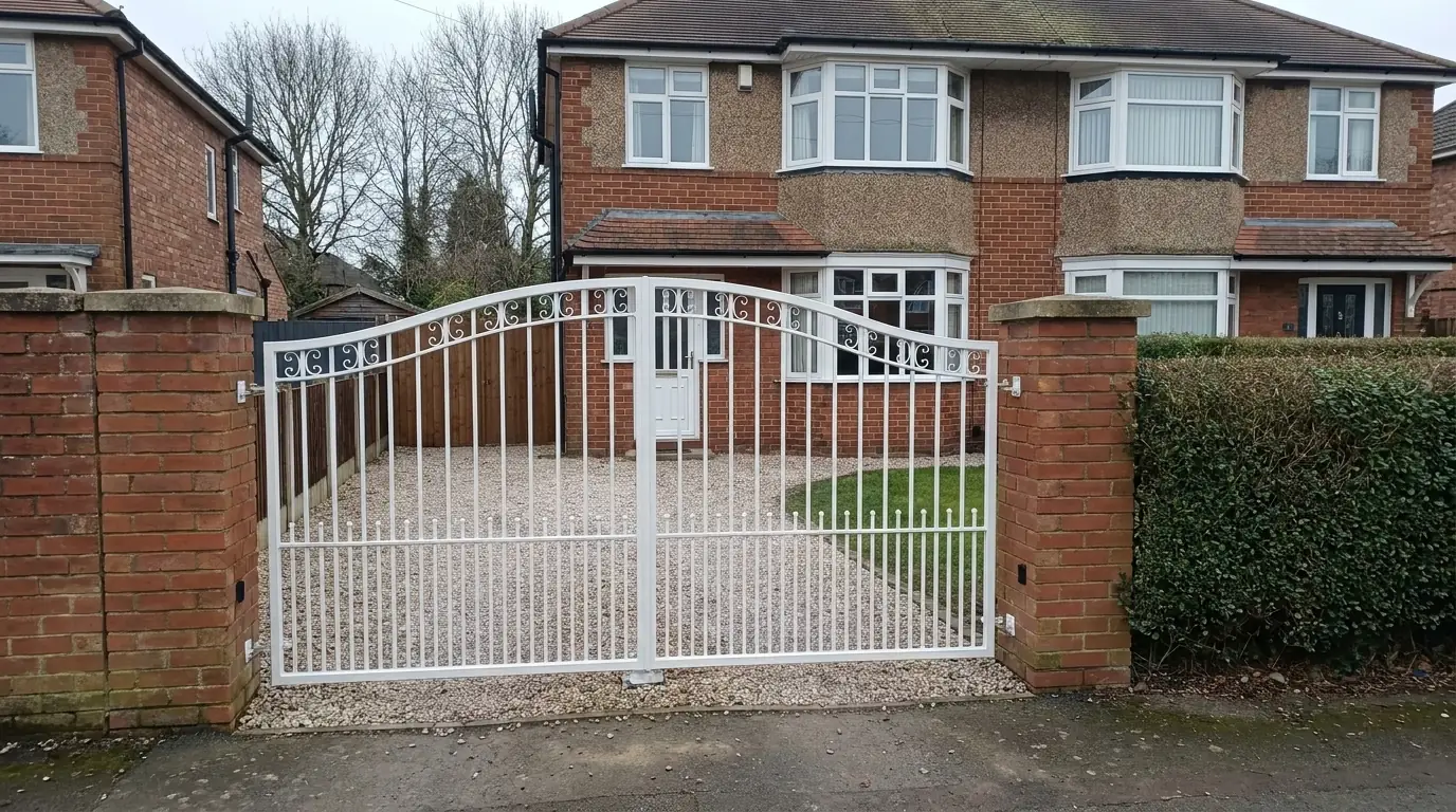 Automated driveway gates of the kind installed and serviced across Lancashire