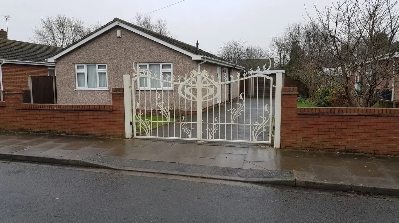 Automated driveway gates of the kind installed and serviced across Lancashire