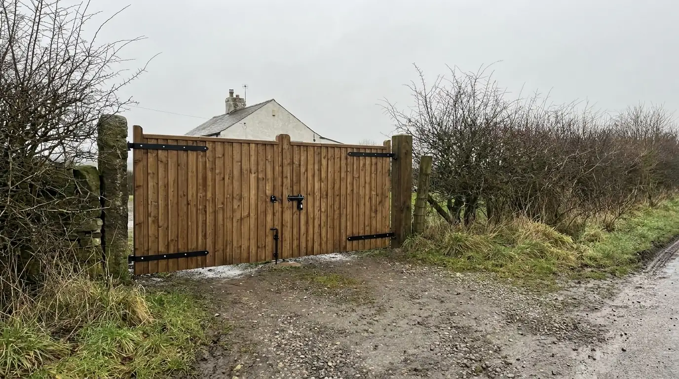 Automated driveway gates of the kind installed and serviced across Lancashire