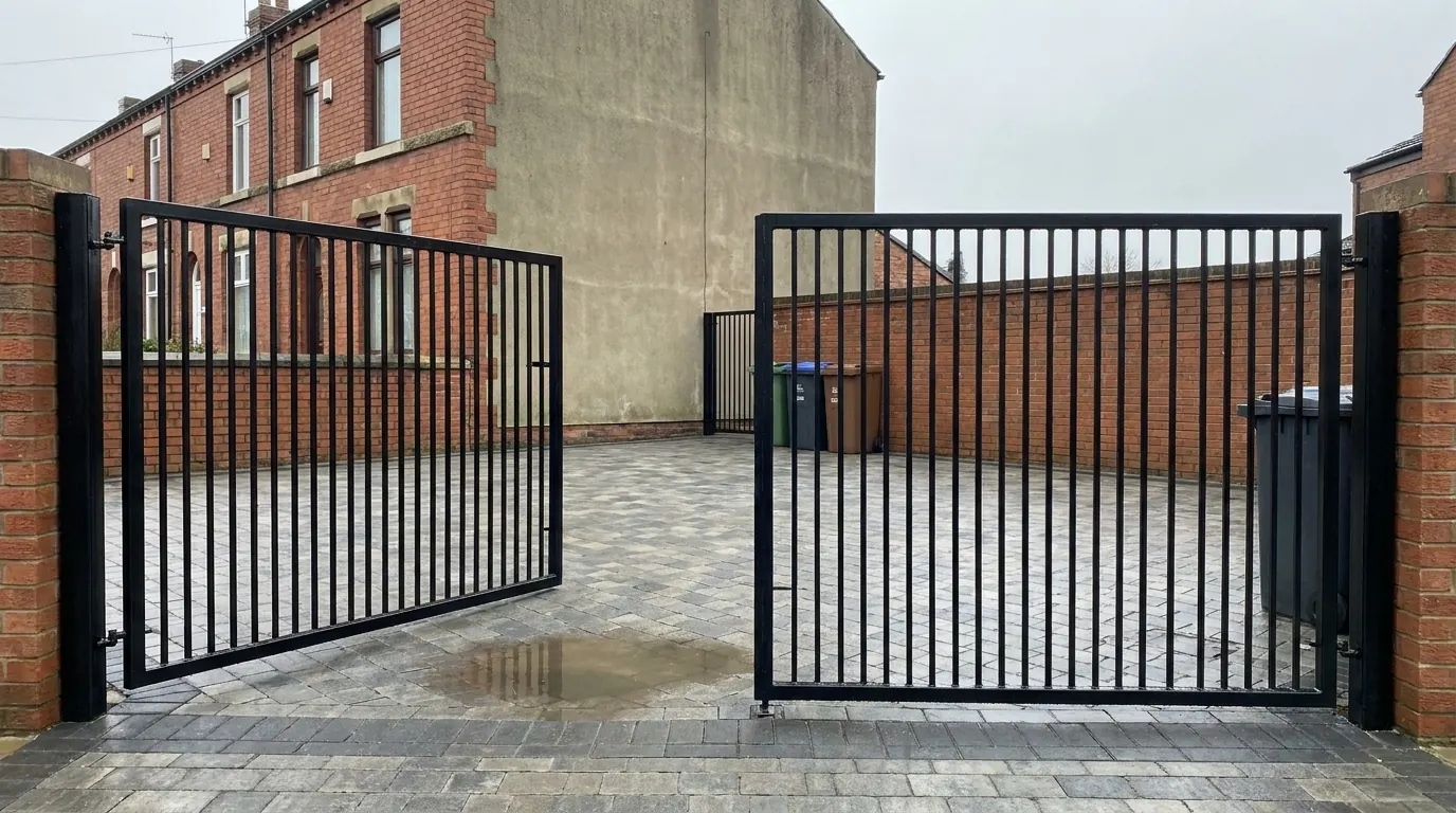 Automated driveway gates of the kind installed and serviced across Lancashire