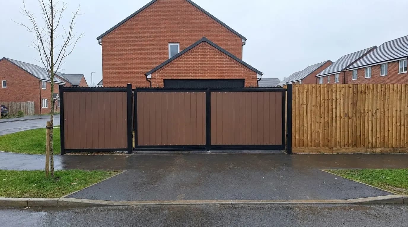 Automated driveway gates of the kind installed and serviced across Lancashire