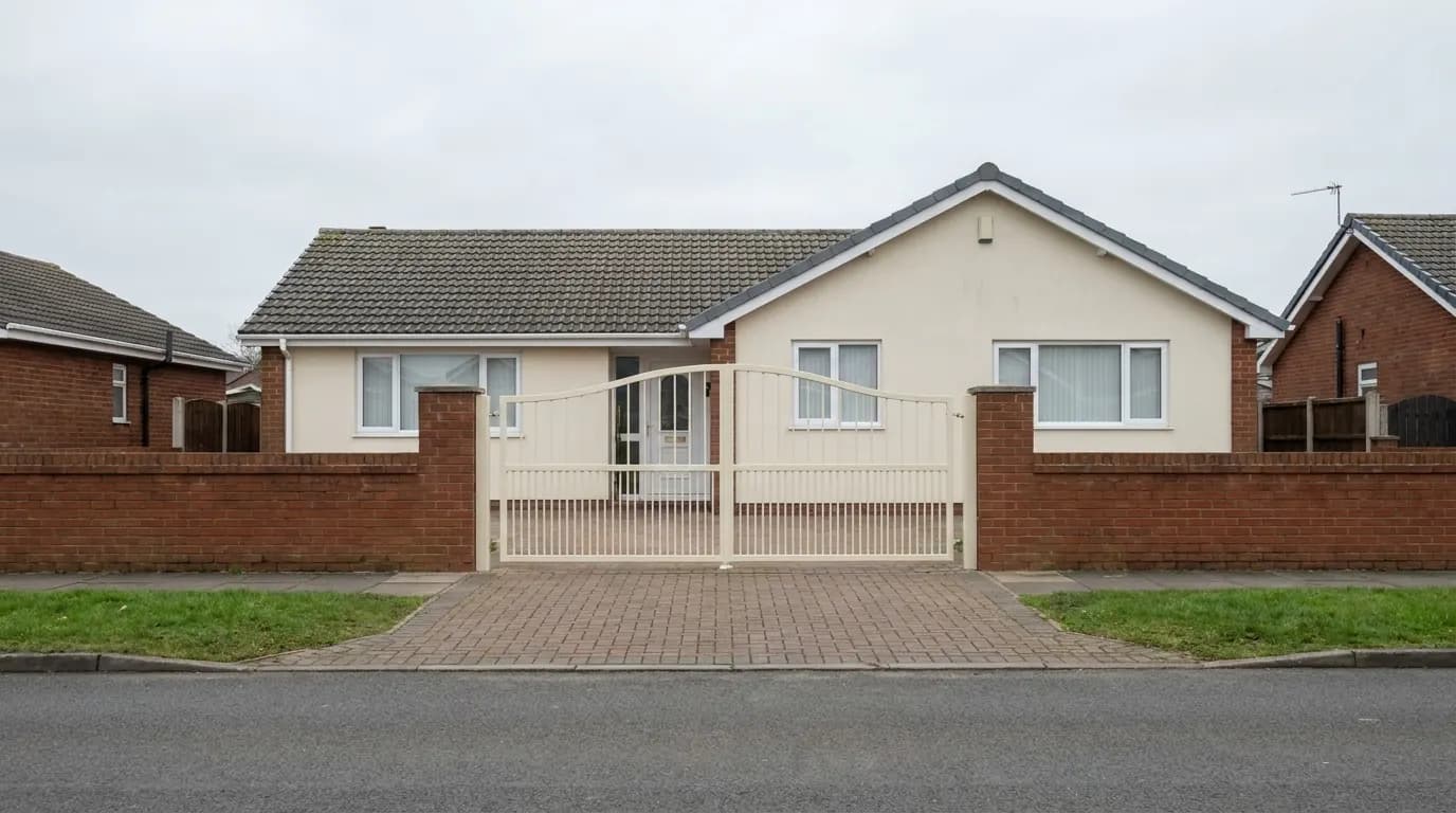 Automated driveway gates of the kind installed and serviced across Merseyside