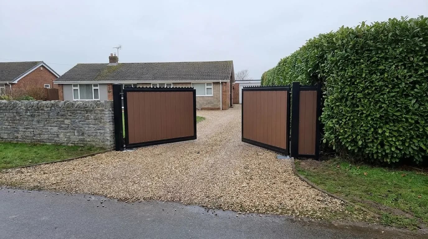 Automated driveway gates of the kind installed and serviced across Cumbria